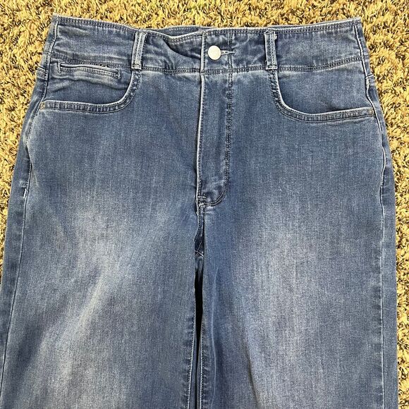 NYDJ Wide Leg Jeans Cropped Cool Embrace LiftXTuck Technology Compass size 8 - Picture 3 of 6